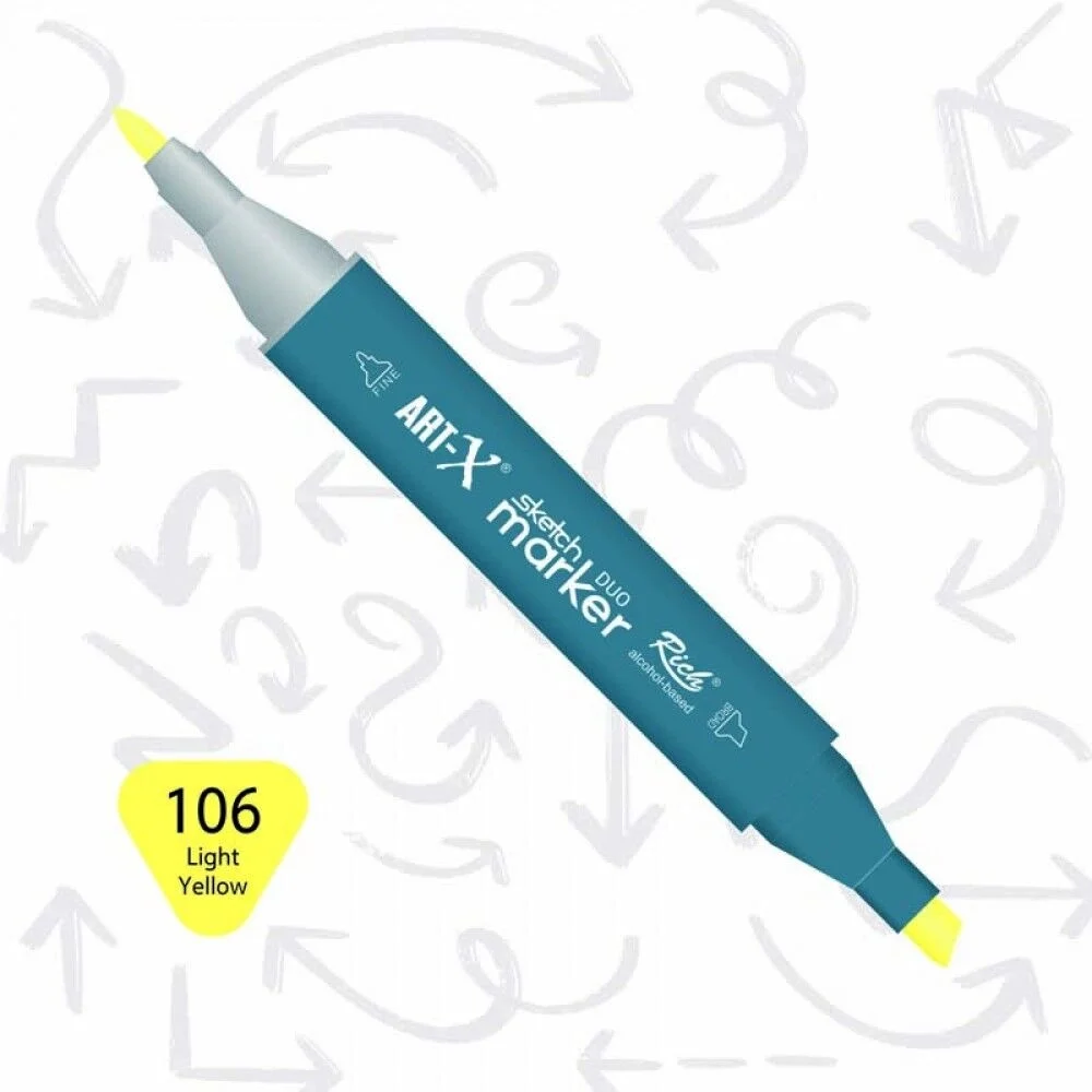 Rich Art-X Sketch Marker Duo Çift Uçlu Marker Kalem 106 Light Yellow