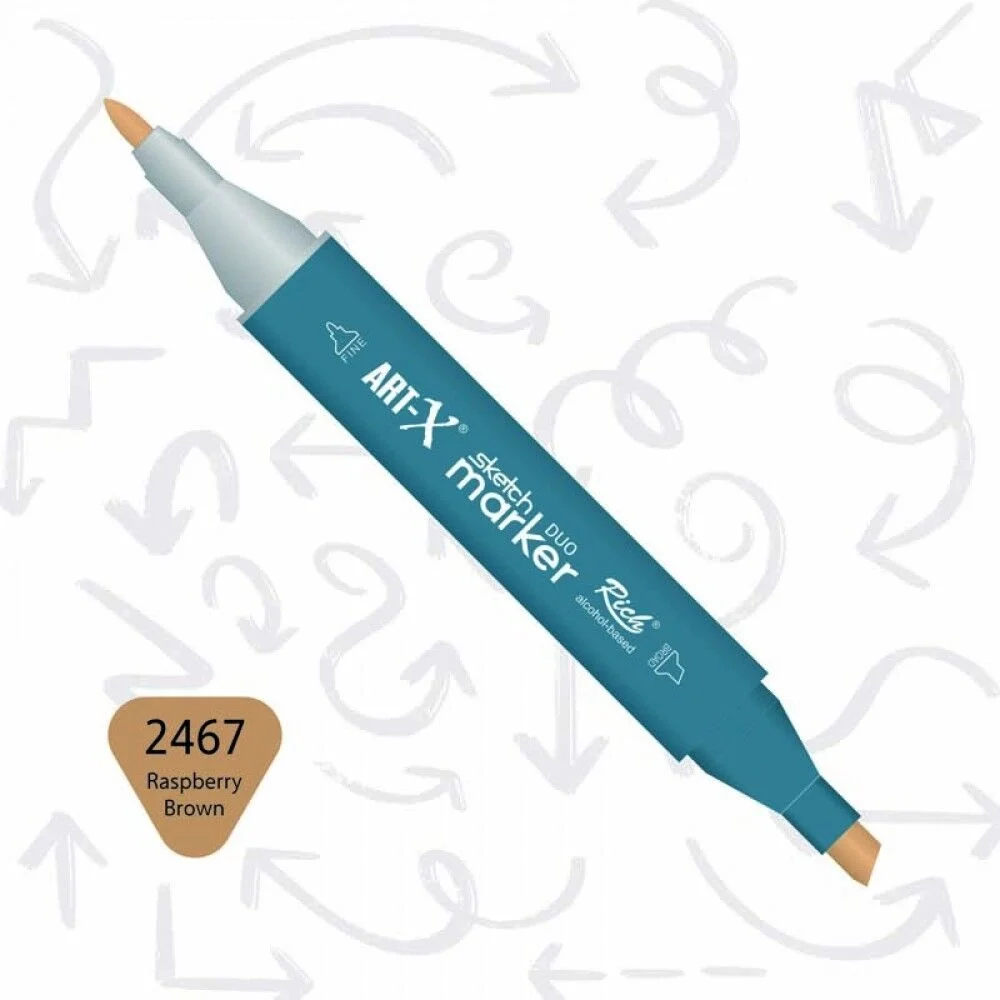 Rich Art-X Sketch Marker Duo Çift Uçlu Marker Kalem 2467 Raspberry Brown