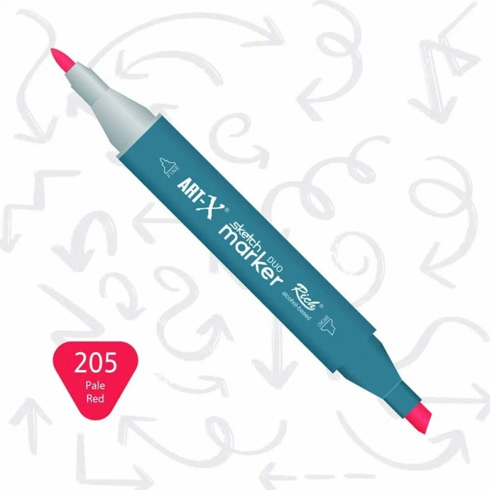 Rich Art-X Sketch Marker Duo Çift Uçlu Marker Kalem 205 Pale Red