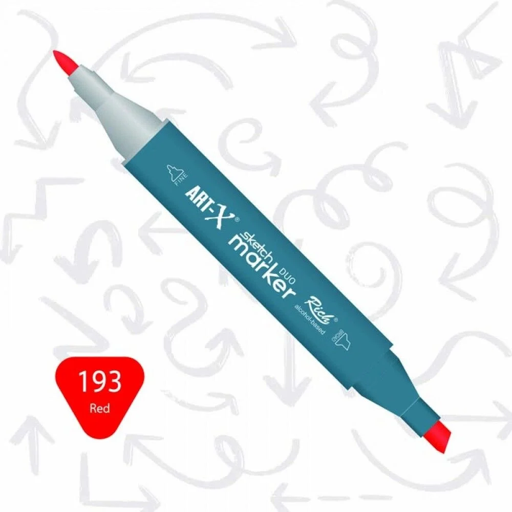 Rich Art-X Sketch Marker Duo Çift Uçlu Marker Kalem 193 Red