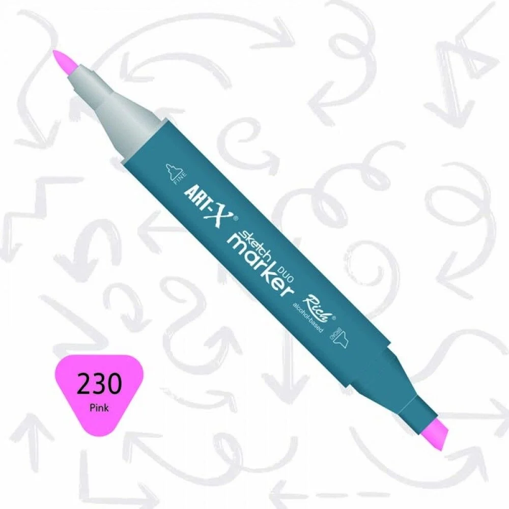 Rich Art-X Sketch Marker Duo Çift Uçlu Marker Kalem 230 Pink