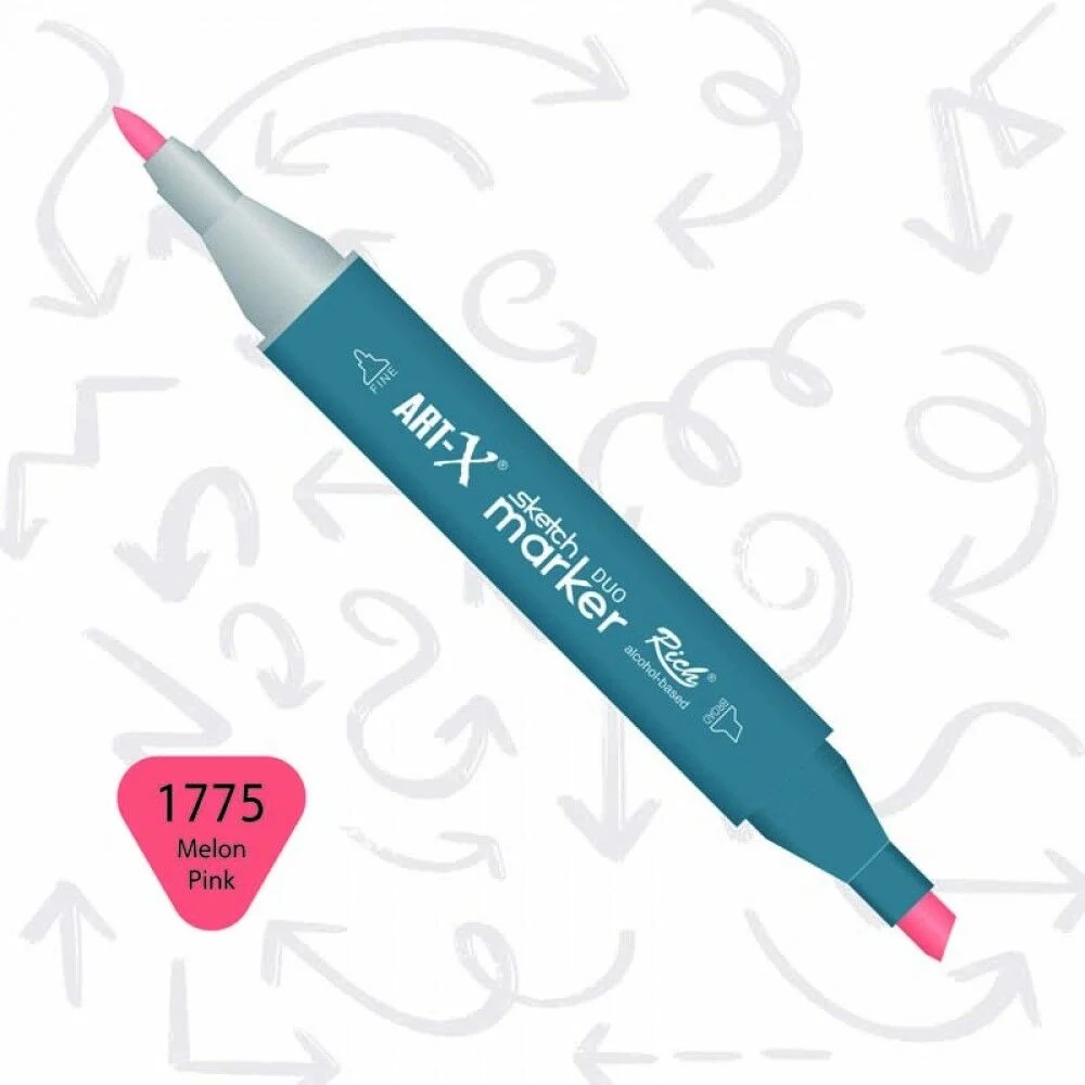 Rich Art-X Sketch Marker Duo Çift Uçlu Marker Kalem 1775 Melon Pink