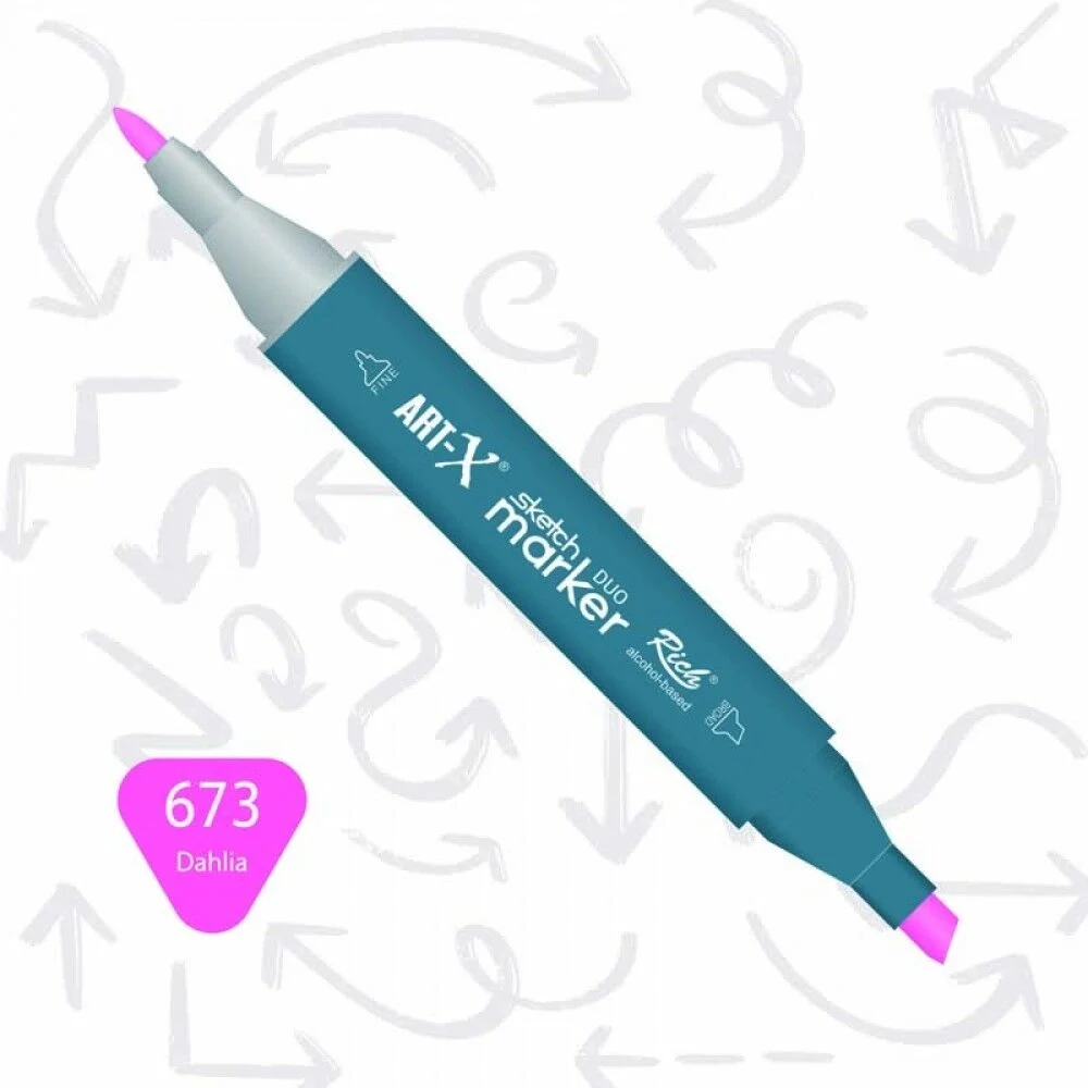 Rich Art-X Sketch Marker Duo Çift Uçlu Marker Kalem 673 Dahlia