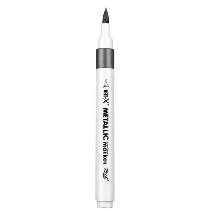Rich Art-X Acrylic Metallic Marker Su Bazlı Yaldızlı Boyama Markörü Metalik Siyah