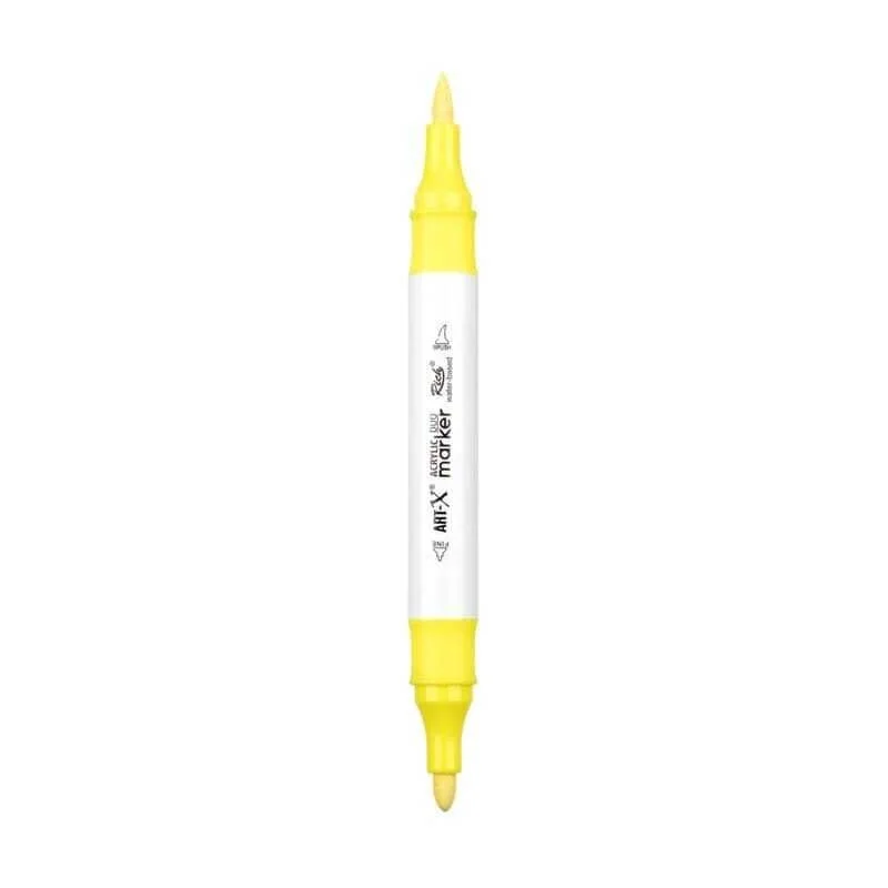Rich Art-X Acrylic Duo Marker Çift Uçlu Su Bazlı Boyama Markörü No:63 Neon Sarı