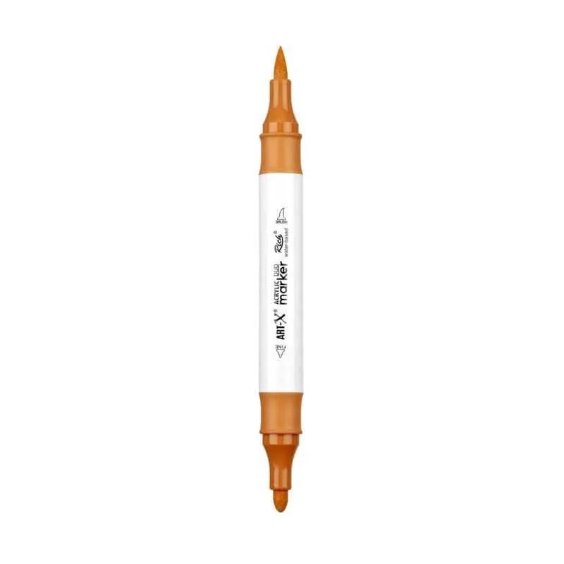 Rich Art-X Acrylic Duo Marker Çift Uçlu Su Bazlı Boyama Markörü No:55 Tütün