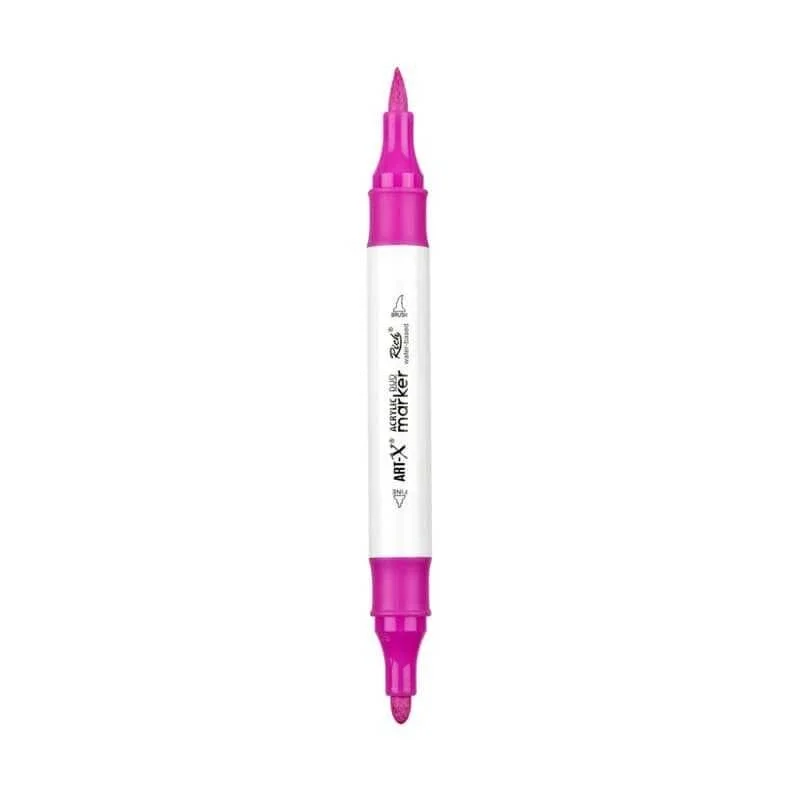 Rich Art-X Acrylic Duo Marker Çift Uçlu Su Bazlı Boyama Markörü No:46 Fuşya