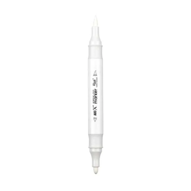 Rich Art-X Acrylic Duo Marker Çift Uçlu Su Bazlı Boyama Markörü No:43 Beyaz