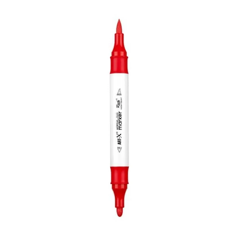 Rich Art-X Acrylic Duo Marker Çift Uçlu Su Bazlı Boyama Markörü No:36 Kırmızı