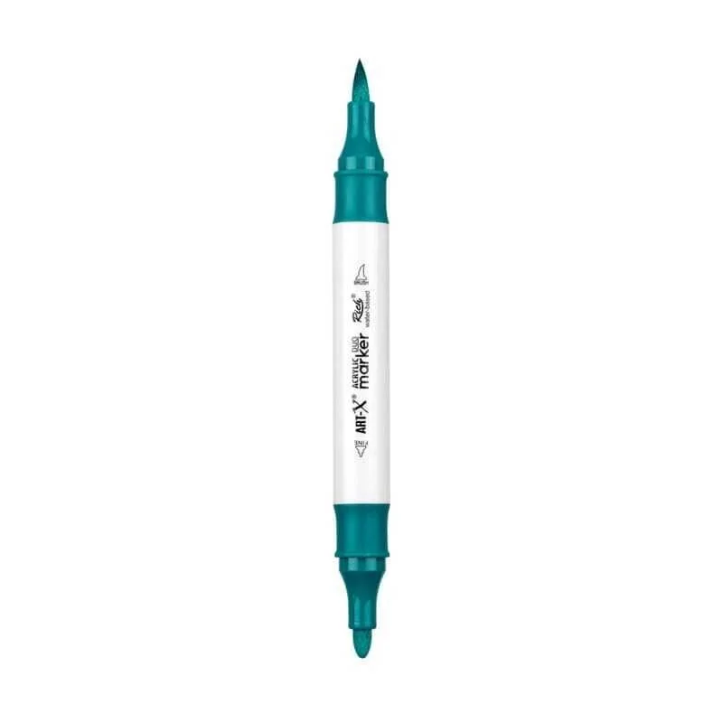 Rich Art-X Acrylic Duo Marker Çift Uçlu Su Bazlı Boyama Markörü No:35 Turkuaz Yeşil