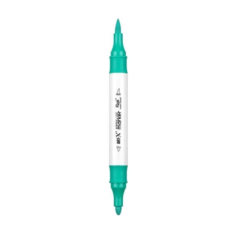 Rich Art-X Acrylic Duo Marker Çift Uçlu Su Bazlı Boyama Markörü No:34 Açık Turkuaz Yeşil