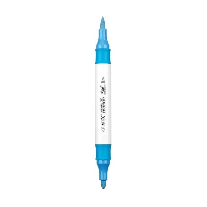 Rich Art-X Acrylic Duo Marker Çift Uçlu Su Bazlı Boyama Markörü No:29 Boncuk Mavi