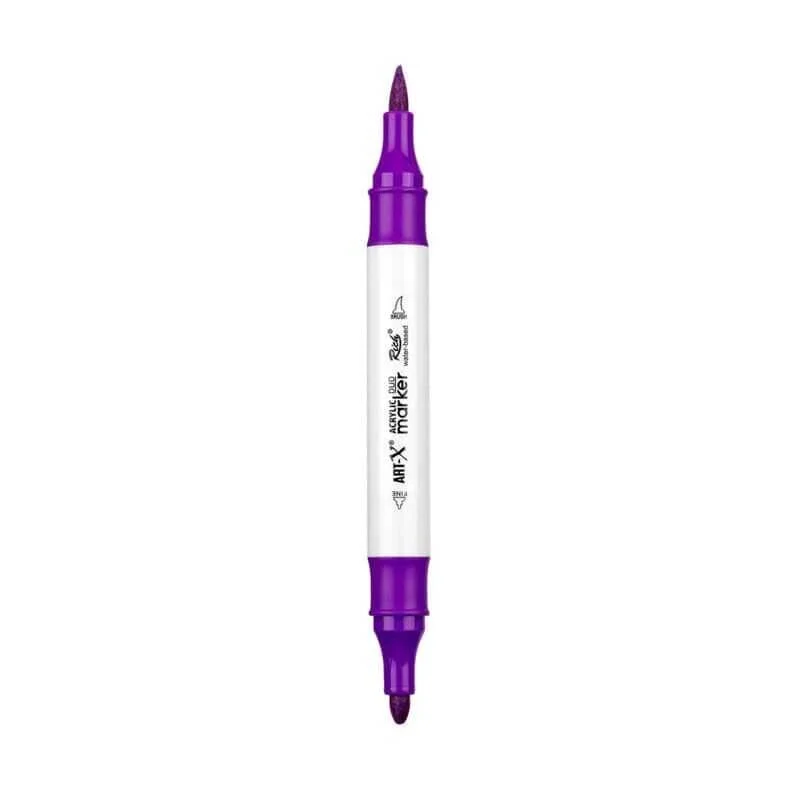 Rich Art-X Acrylic Duo Marker Çift Uçlu Su Bazlı Boyama Markörü No:27 Eflatun