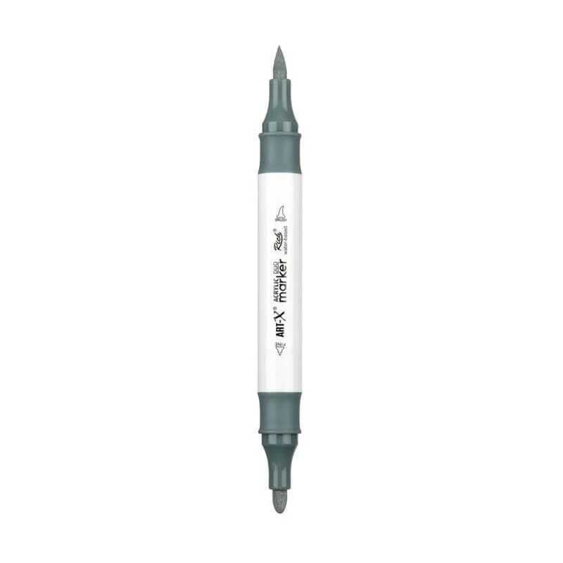 Rich Art-X Acrylic Duo Marker Çift Uçlu Su Bazlı Boyama Markörü No:212 Gri