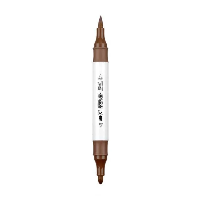 Rich Art-X Acrylic Duo Marker Çift Uçlu Su Bazlı Boyama Markörü No:206 Sütlü Kahve