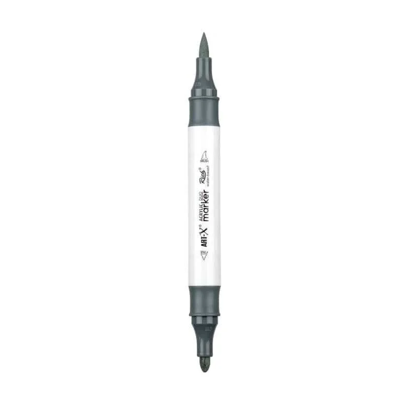 Rich Art-X Acrylic Duo Marker Çift Uçlu Su Bazlı Boyama Markörü No:205 Koyu Gri