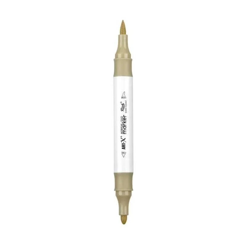 Rich Art-X Acrylic Duo Marker Çift Uçlu Su Bazlı Boyama Markörü No:203 Taş Rengi
