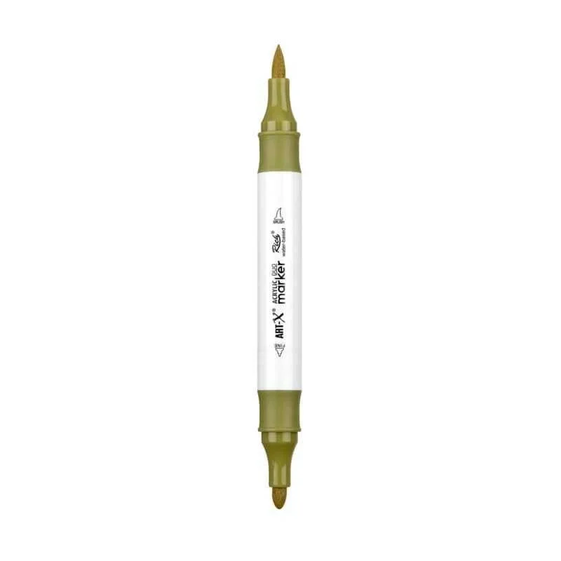 Rich Art-X Acrylic Duo Marker Çift Uçlu Su Bazlı Boyama Markörü No:202 Haki