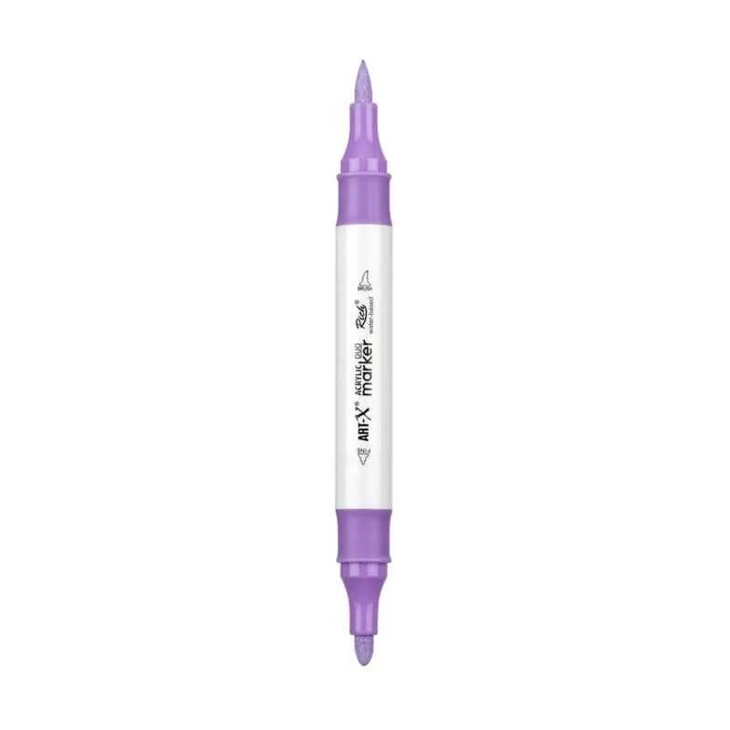 Rich Art-X Acrylic Duo Marker Çift Uçlu Su Bazlı Boyama Markörü No:158 Leylak