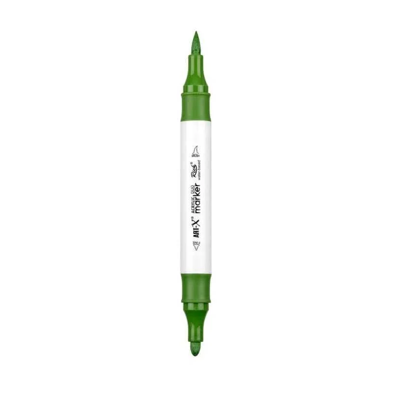 Rich Art-X Acrylic Duo Marker Çift Uçlu Su Bazlı Boyama Markörü No:154 Yaprak Yeşili