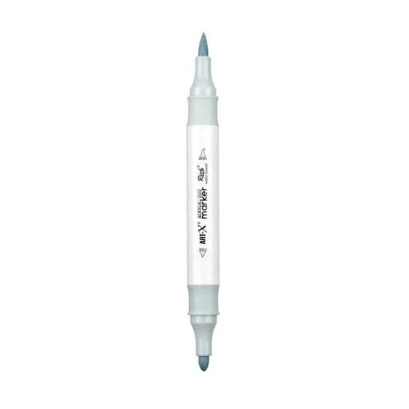Rich Art-X Acrylic Duo Marker Çift Uçlu Su Bazlı Boyama Markörü No:153 Gri Mavi