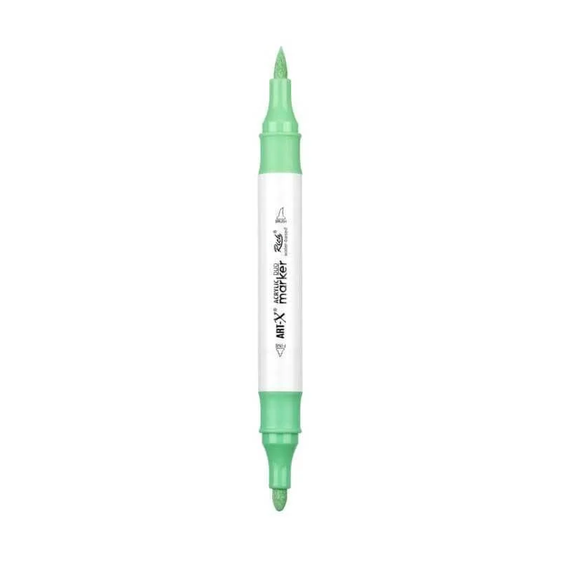 Rich Art-X Acrylic Duo Marker Çift Uçlu Su Bazlı Boyama Markörü No:147 Açık Nane Yeşili