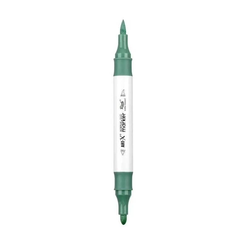 Rich Art-X Acrylic Duo Marker Çift Uçlu Su Bazlı Boyama Markörü No:132 Açık Zümrüt Yeşili