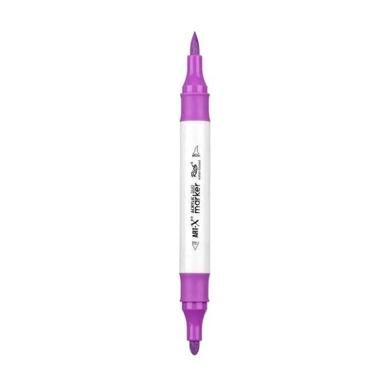 Rich Art-X Acrylic Duo Marker Çift Uçlu Su Bazlı Boyama Markörü No:131 Açık Mor