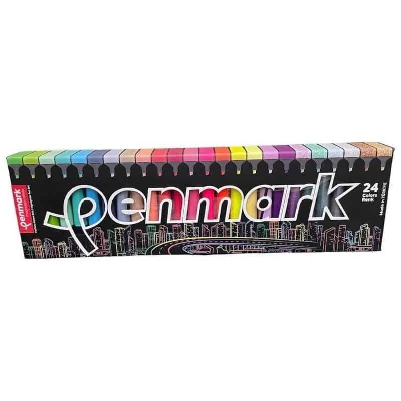 Penmark Fosforlu Kalem Seti 24 Renk Set Süper Kutu