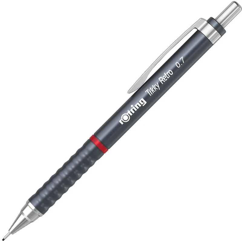 Rotring Tikky Retro Versatil Kalem 0.7 mm Metalik Gri