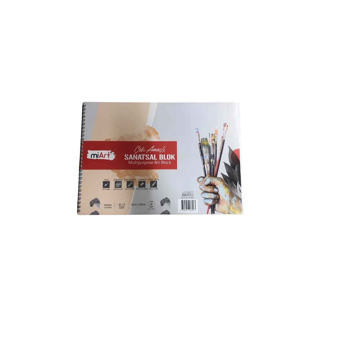 MiArt Resim Defteri Çok Amaçlı Dokulu 25x35 170 Gr.