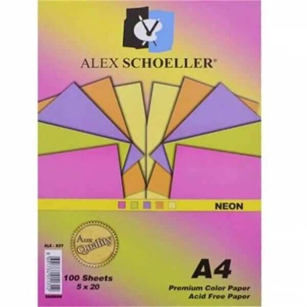 Alex Schoeller Fotokopi Kağıdı Renkli Fosforlu A4 80 gr. 100'lü (ALX-837)