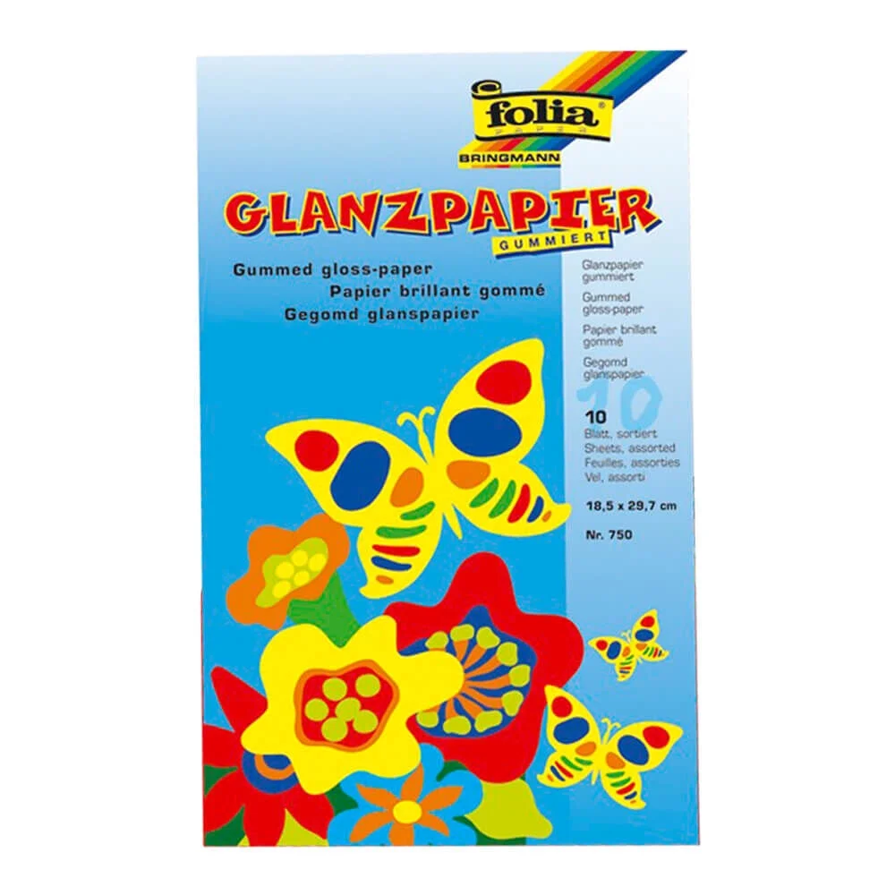 Folia Glanzpapier Parlak Elişi Kağıdı 10 Renk 18.5x29.5 cm.