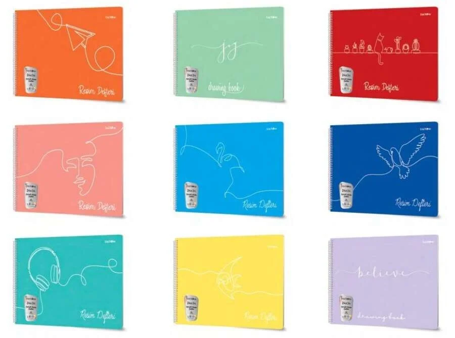 Çınar PP Kapak Spiralli Resim Defteri 25x35 cm. 25 yaprak