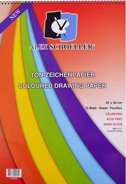 Alex Schoeller Fon Kartonu 35x50 Cm.120 Gr.15 Yp.Spiralli Blok (ALX-840)