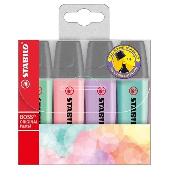 Stabilo Boss Original Fosforlu Kalem Seti Pastel 4'Lü (70-4***)