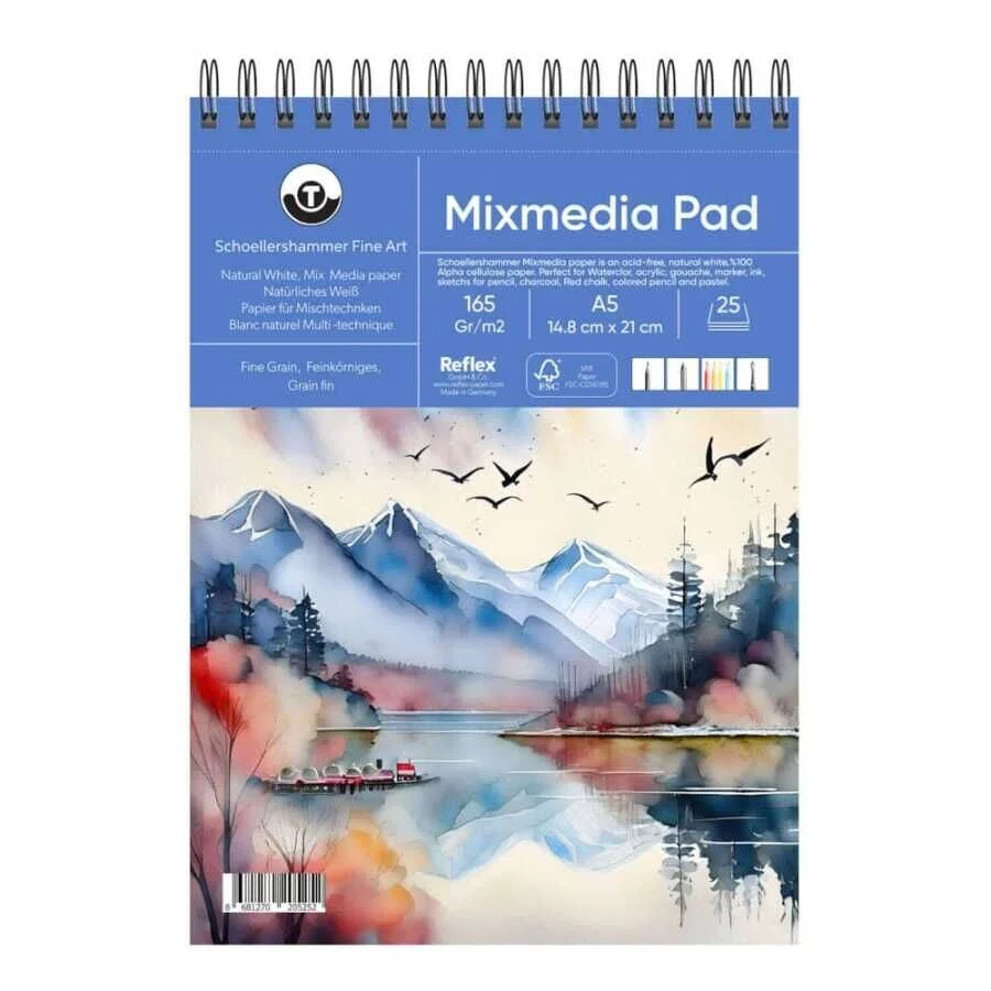 Schoellershammer Mix Media Pad Çok Amaçlı Eskiz Çizim Defteri 165 gr. A5 25 yaprak