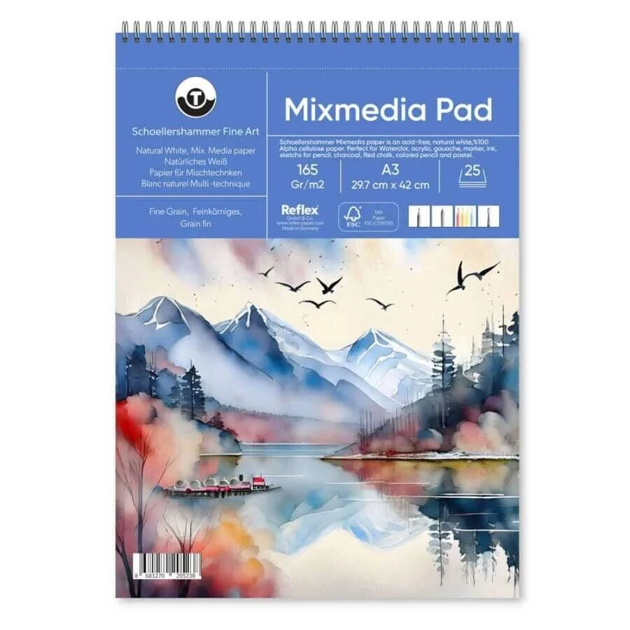 Schoellershammer Mix Media Pad Çok Amaçlı Eskiz Çizim Defteri 165 gr. A3 25 yaprak