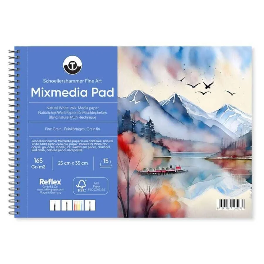 Schoellershammer Mix Media Pad Çok Amaçlı Eskiz Çizim Defteri 165 gr. 25x35 cm. 15 yaprak