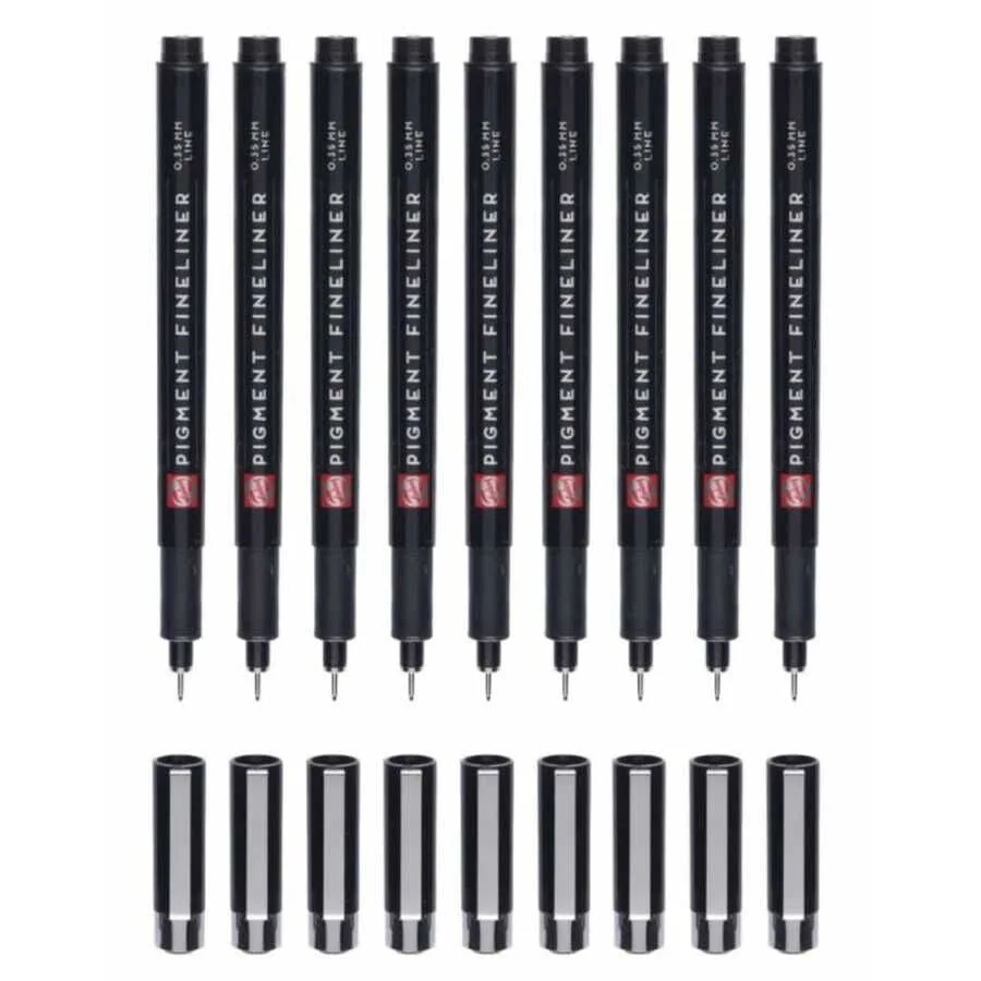 Talens Pigment Fineliner Teknik Çizim Kalemi Seti 9'lu