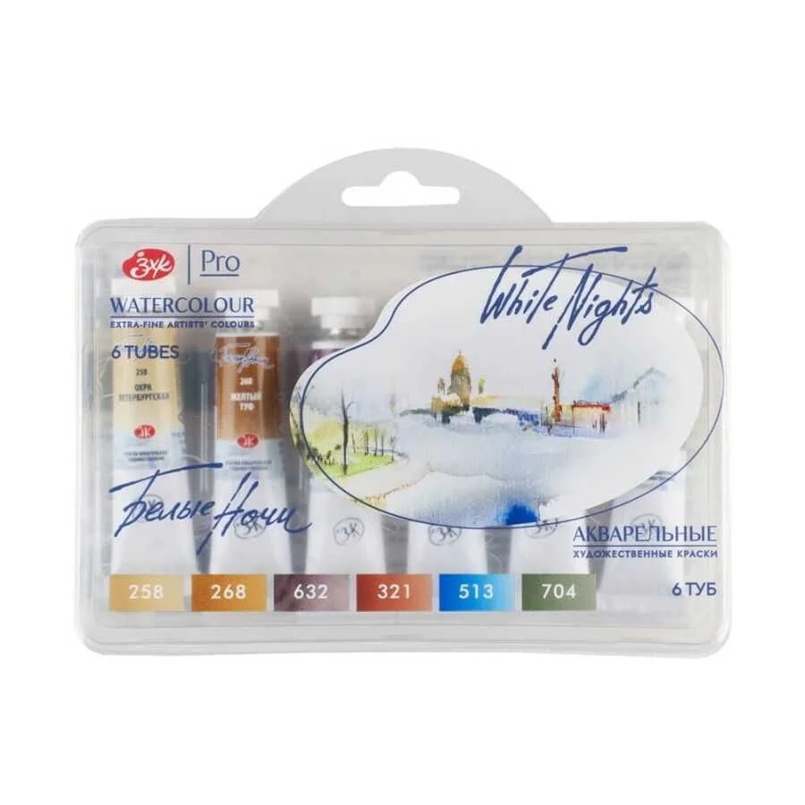 St. Petersburg White Nights Tüp Sulu Boya Seti Palette of St. Petersburg 6 Renk x 10 ml.
