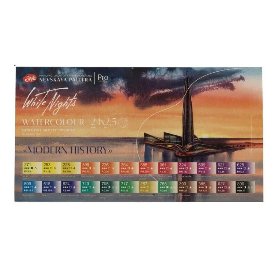 St. Petersburg White Nights Tam Tablet Sulu Boya Seti 24 Renk Modern History