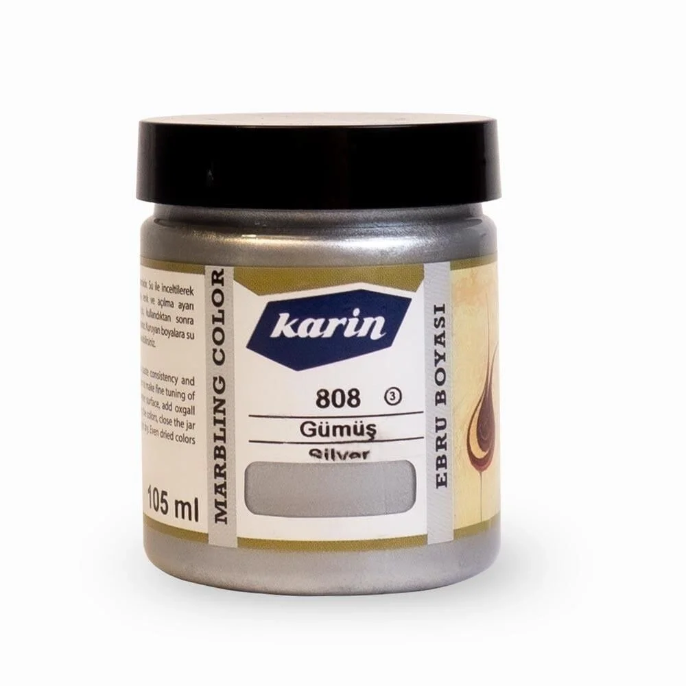 Karin Ebru Boyası 105 ml. 808 Gümüş