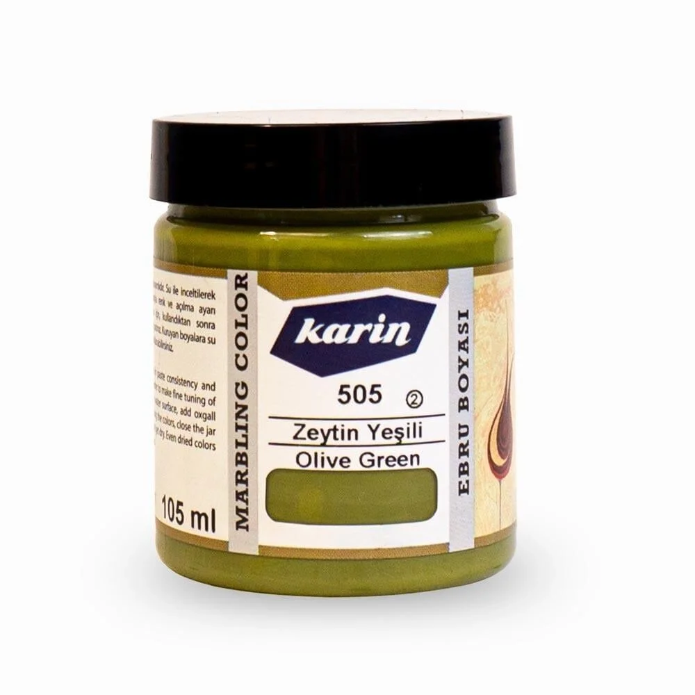 Karin Ebru Boyası 105 ml. 505 Zeytin Yeşili