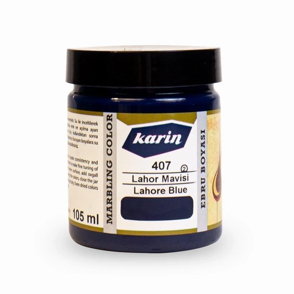 Karin Ebru Boyası 105 ml. 407 Lahor Mavi