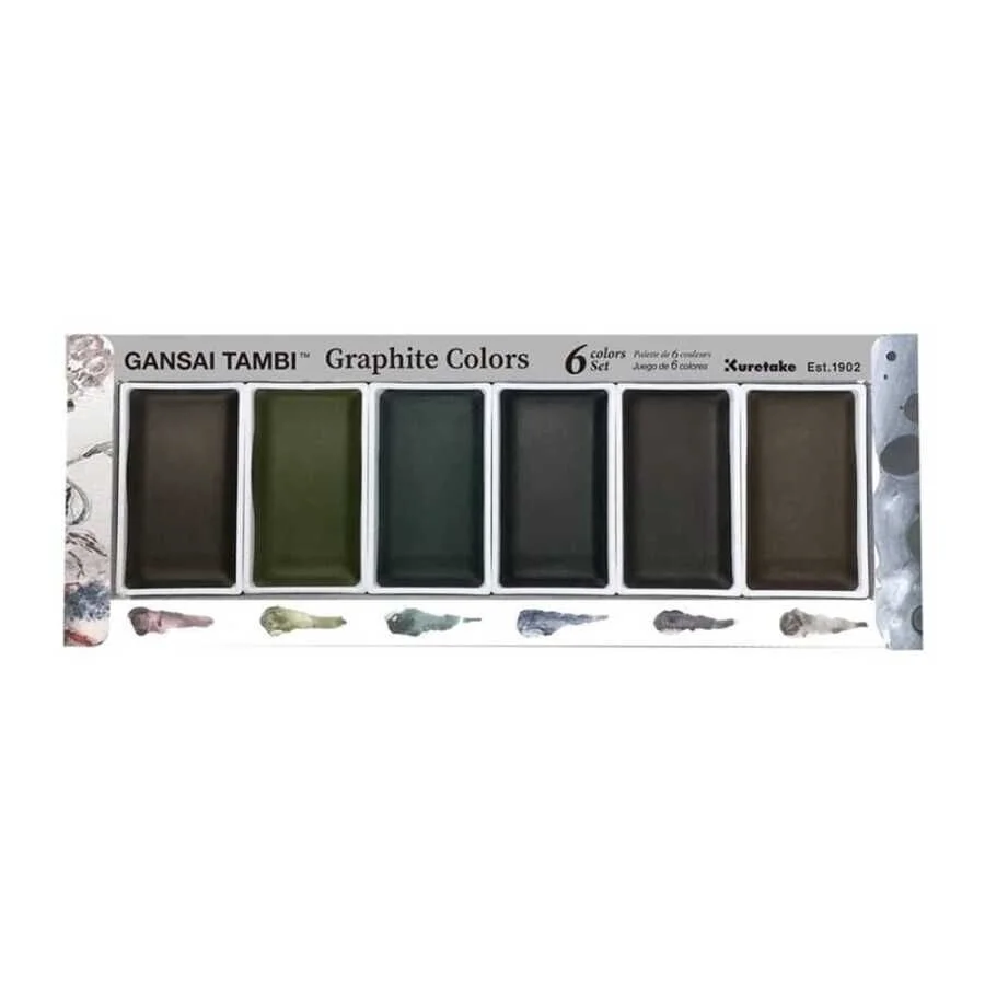 Zig Gansai Tambi Tablet Sulu Boya Seti Graphite Colors 6 Renk