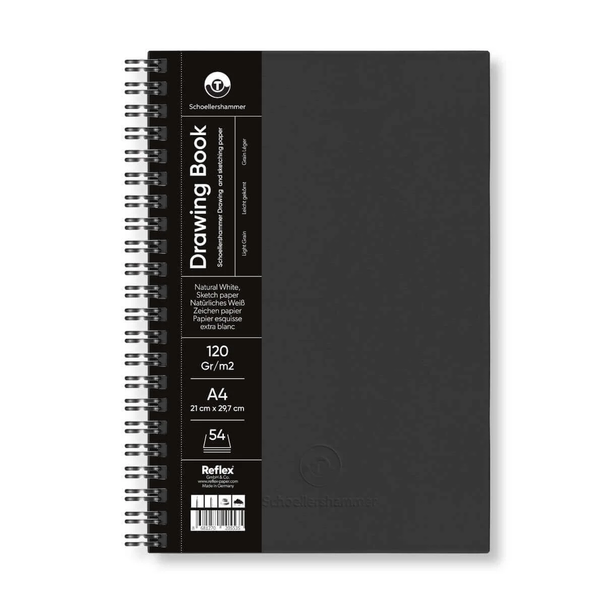 Schoellershammer Drawing Pad Sert Kapak Eskiz Çizim Defteri 120 gr. A4 54 yaprak SİYAH