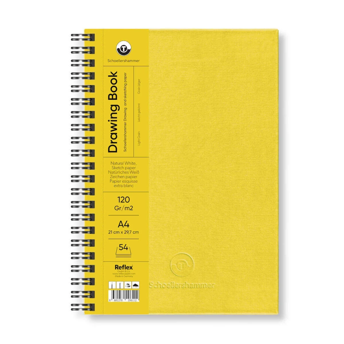 Schoellershammer Drawing Pad Sert Kapak Eskiz Çizim Defteri 120 gr. A4 54 yaprak SARI