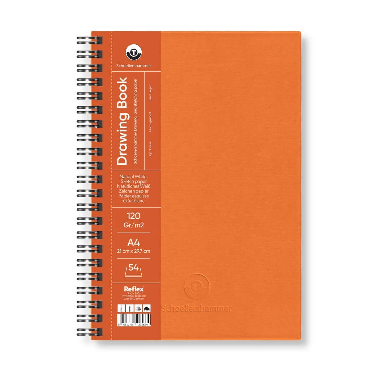 Schoellershammer Drawing Pad Sert Kapak Eskiz Çizim Defteri 120 gr. A4 54 yaprak TURUNCU