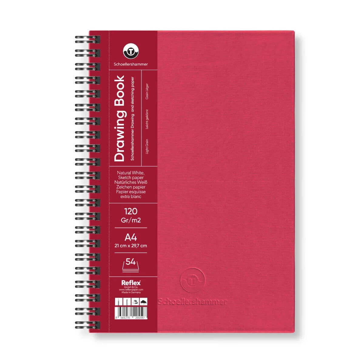 Schoellershammer Drawing Pad Sert Kapak Eskiz Çizim Defteri 120 gr. A4 54 yaprak BORDO